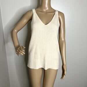 Joie Cream Fuzzy Knit Tank Top